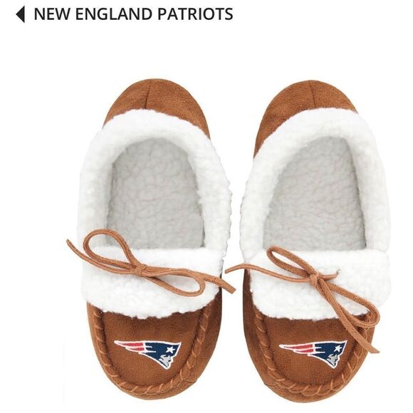 NFL kids New England Patriots moccasins size 3-4 M - Picture 1 of 9